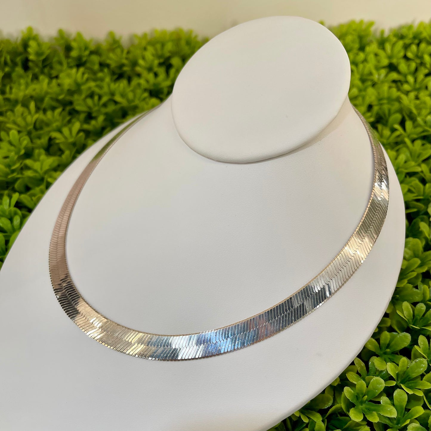 Vintage Italian Sterling Silver Reversible Herringbone Chain