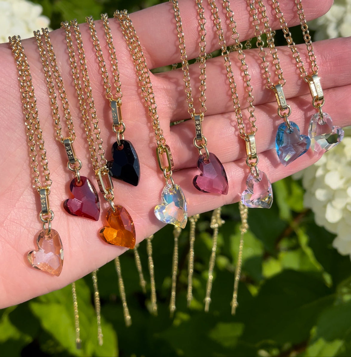 Ari Small Cupid Crystal Heart Necklace