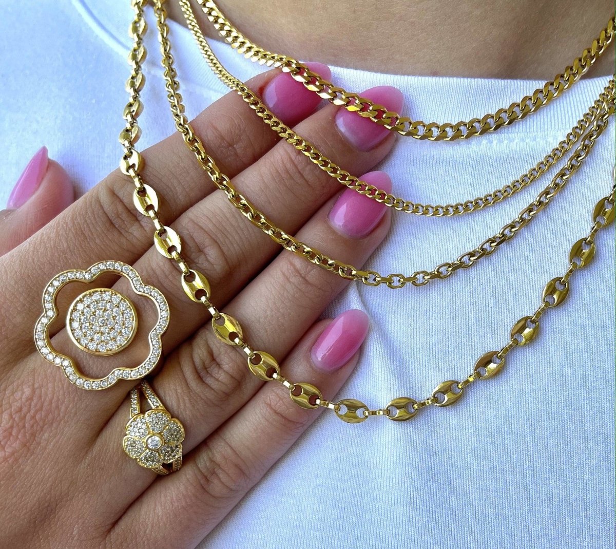 3mm Trending Square Link Gold Chain - Minkaa Daisy