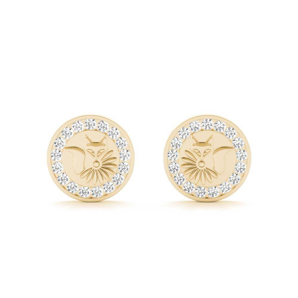 fox stud earrings lucky nine tail