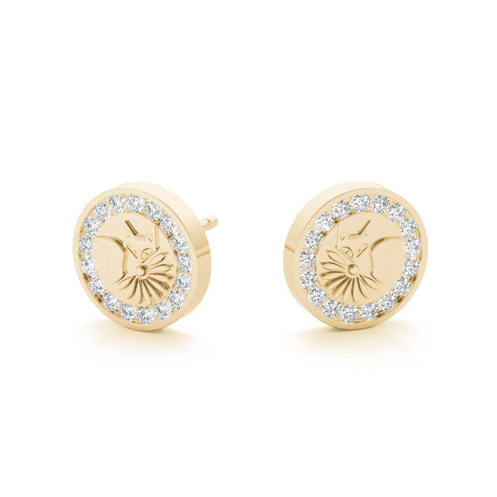 fox stud earrings lucky nine tail