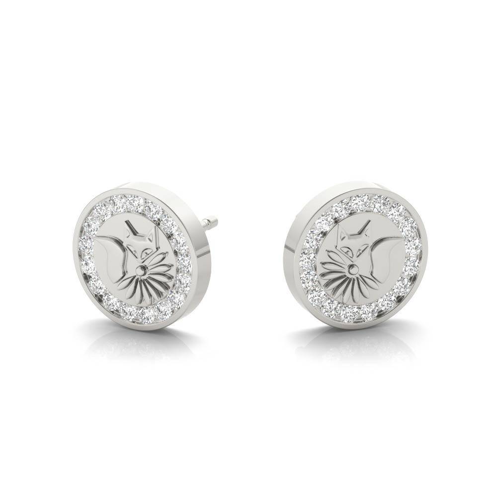 fox stud earrings lucky nine tail