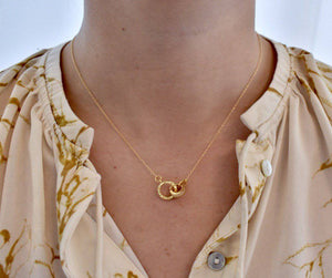 Gold Plated Sterling Silver Hula Hoop Necklace - Minkaa Daisy