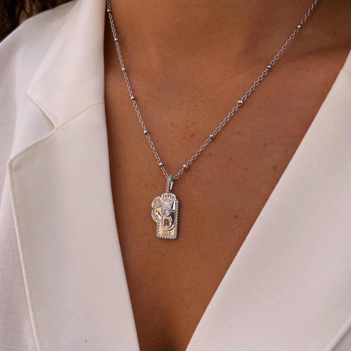 Grit & Grace Dog Tag Necklace - Minkaa Daisy