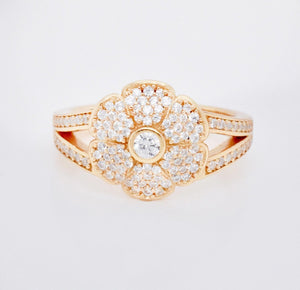 Sterling Silver Crystal Paris Pave Daisy Ring - Minkaa Daisy