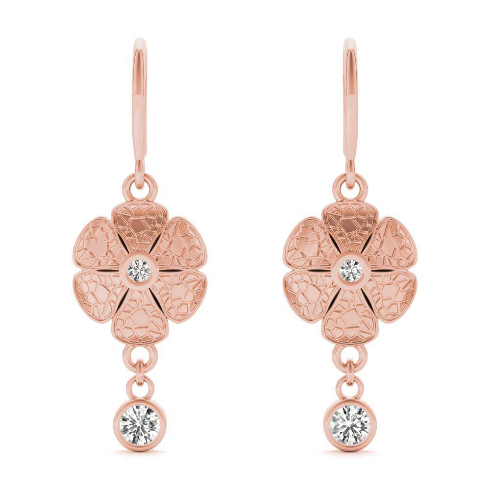 Sterling Silver Micro Crackle Daisy Earring - Minkaa Daisy