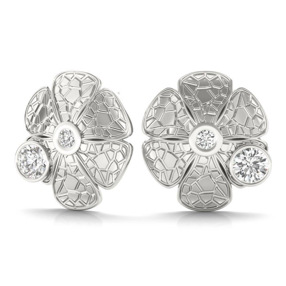 Sterling Silver Passionate Crackle Daisy Stud Earrings - Minkaa Daisy