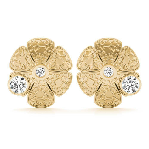 Sterling Silver Passionate Crackle Daisy Stud Earrings - Minkaa Daisy