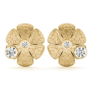 Sterling Silver Passionate Crackle Daisy Stud Earrings - Minkaa Daisy