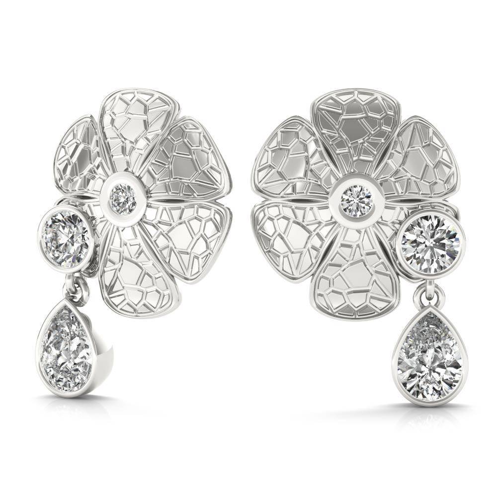 Sterling Silver Passionate & Pear Dazzling Daisy Stud Earring - Minkaa Daisy