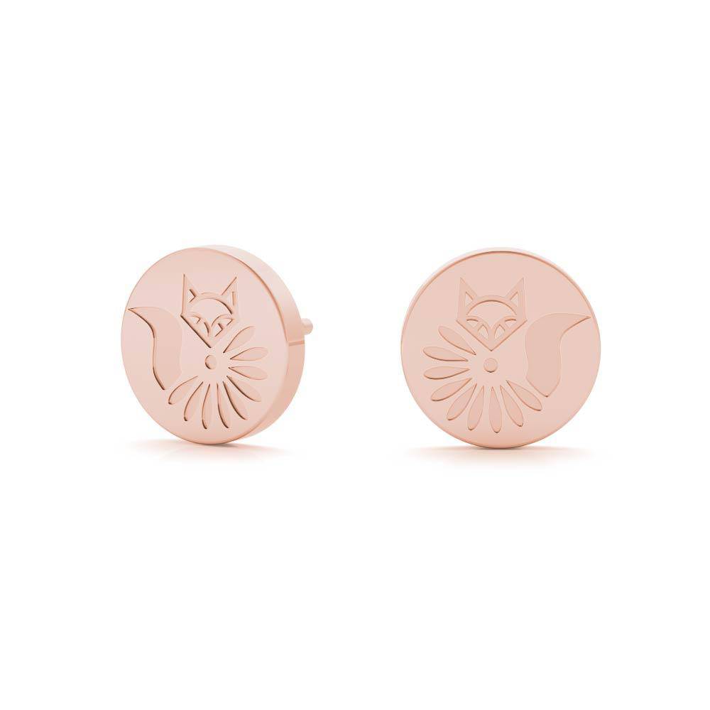 Sterling Silver Sleek Minimalist Stud Fox Earrings - Minkaa Daisy