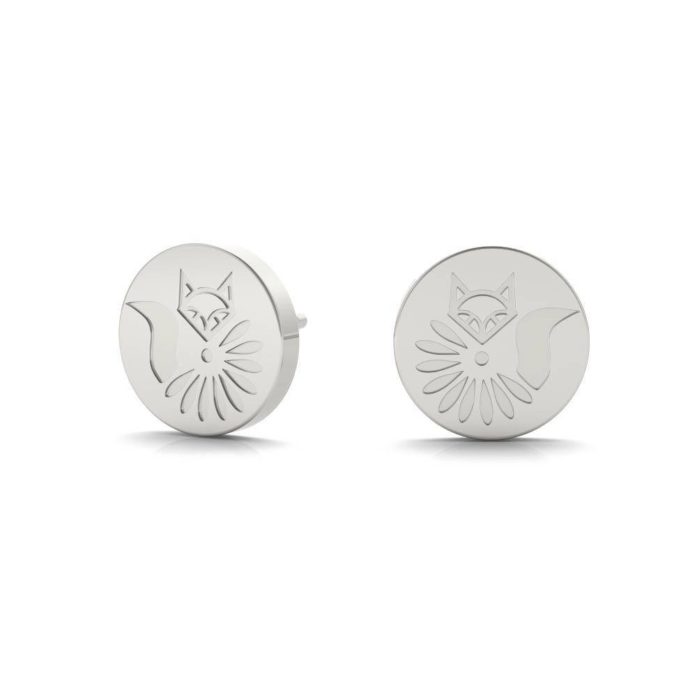 Sterling Silver Sleek Minimalist Stud Fox Earrings - Minkaa Daisy