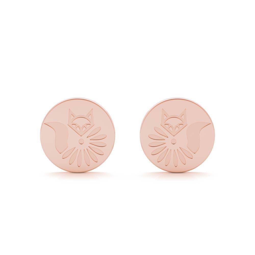 Sterling Silver Sleek Minimalist Stud Fox Earrings - Minkaa Daisy