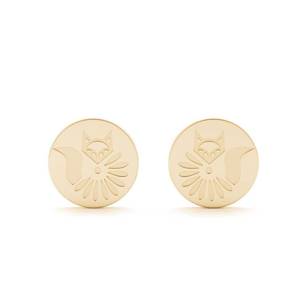 Sterling Silver Sleek Minimalist Stud Fox Earrings - Minkaa Daisy