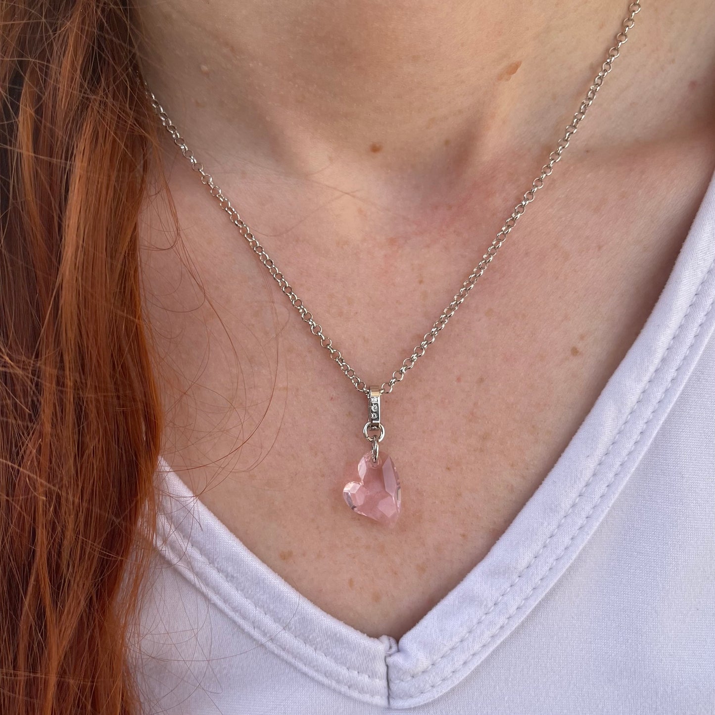 Ari Small Cupid Crystal Heart Necklace