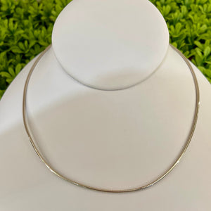 Vintage Sterling Silver Round 17" Snake Chain