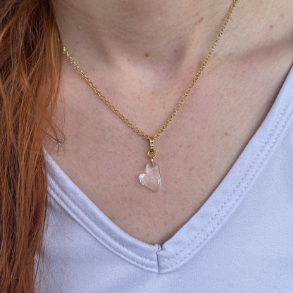 Ari Small Cupid Crystal Heart Necklace