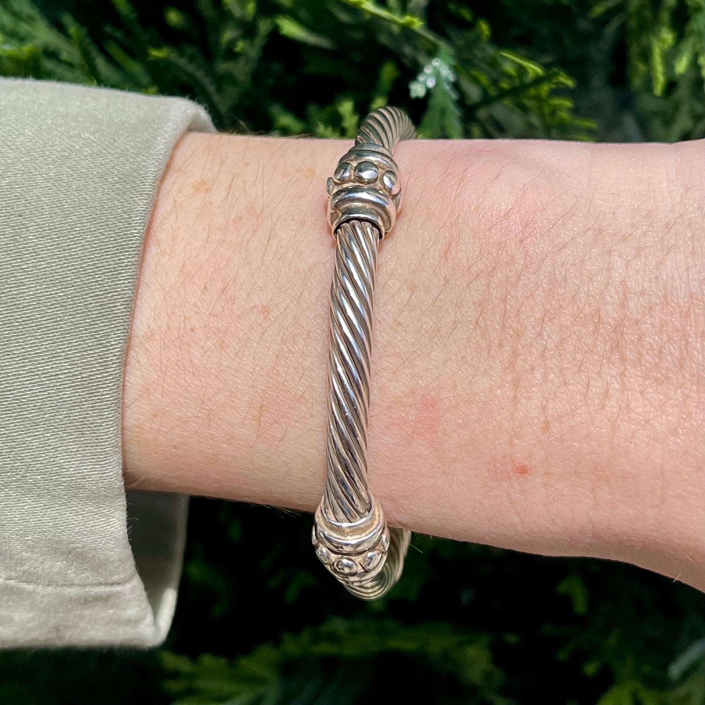 Vintage Sterling Silver Twisted Rope Bangle