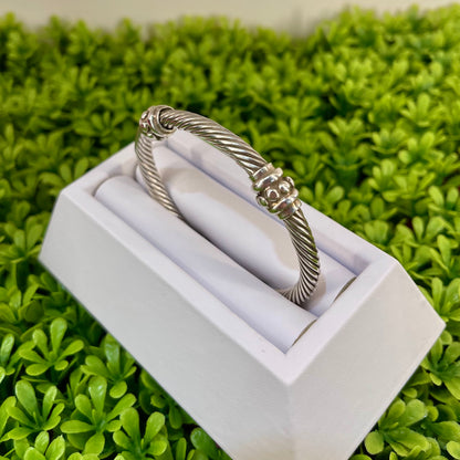 Vintage Sterling Silver Twisted Rope Bangle