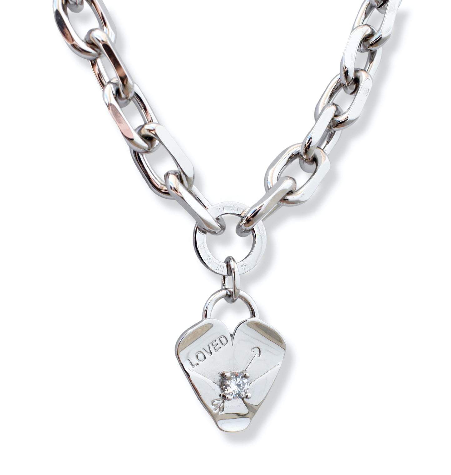 Abbey Link and Heart Necklace