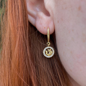 Lucky Charlie Fox Leverback Earrings