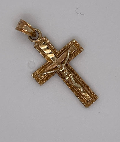 Vintage 10K Yellow Gold Cross Necklace