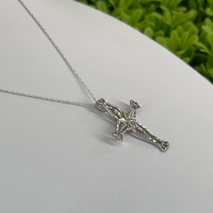 Vintage 14k White Gold Cross Necklace