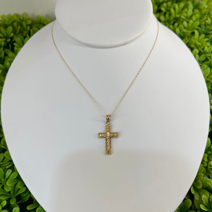 Vintage 10K Yellow Gold Cross Necklace