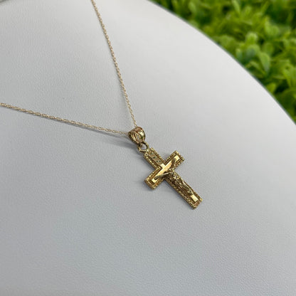 Vintage 10K Yellow Gold Cross Necklace