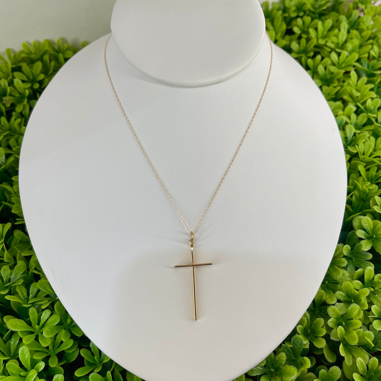 Vintage Gold Filled Large Plain Cross Necklace