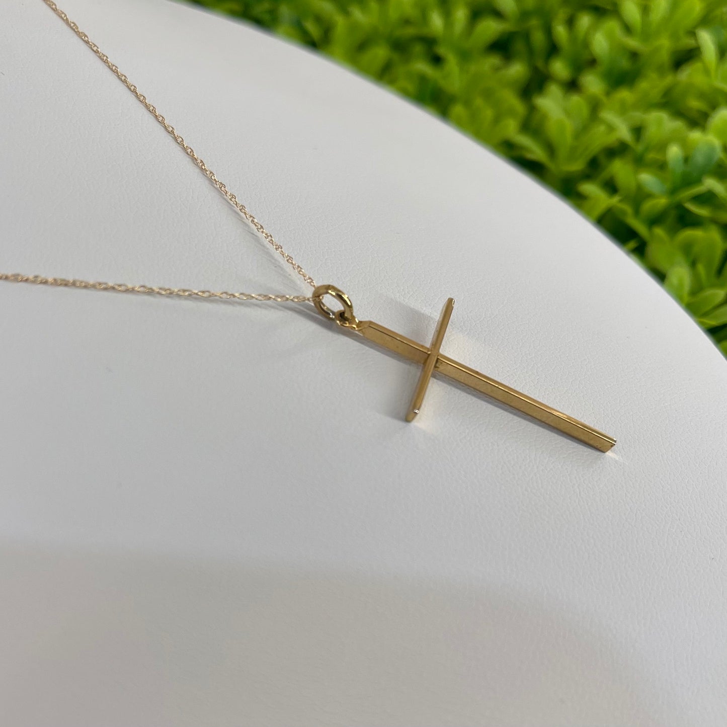 Vintage Gold Filled Large Plain Cross Necklace