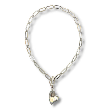 Ari Medium Cupid Crystal Heart Toggle Necklace