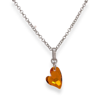 Ari Small Cupid Crystal Heart Necklace