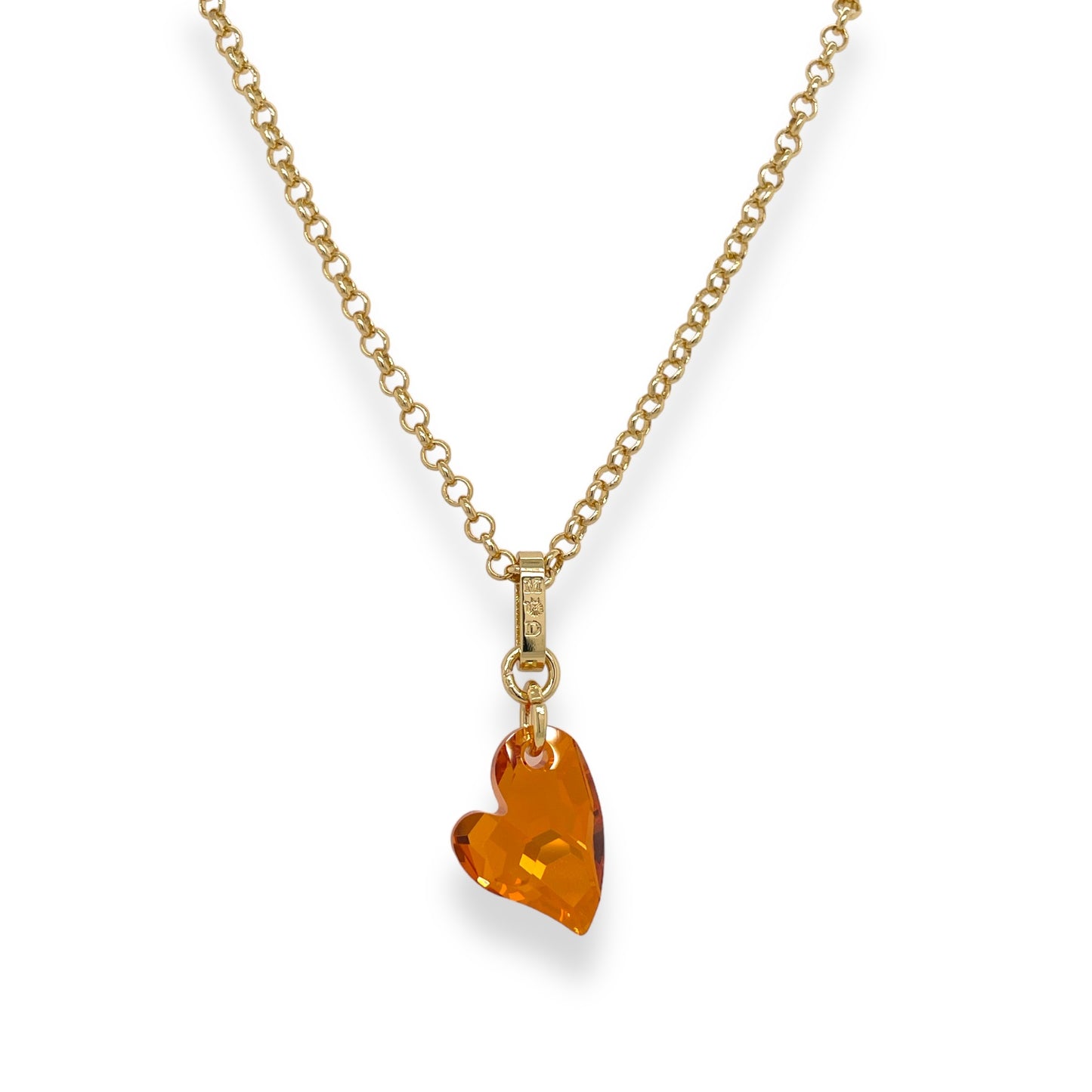 Ari Small Cupid Crystal Heart Necklace