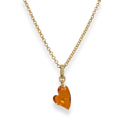 Ari Small Cupid Crystal Heart Necklace