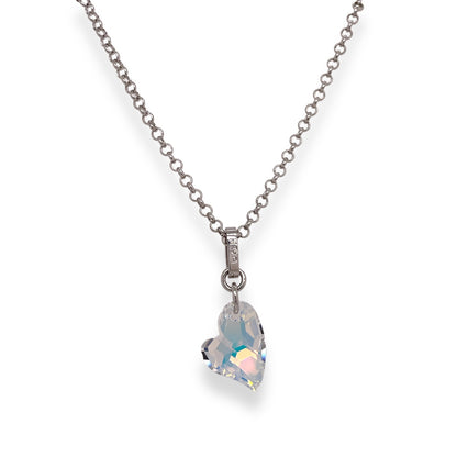 Ari Small Cupid Crystal Heart Necklace