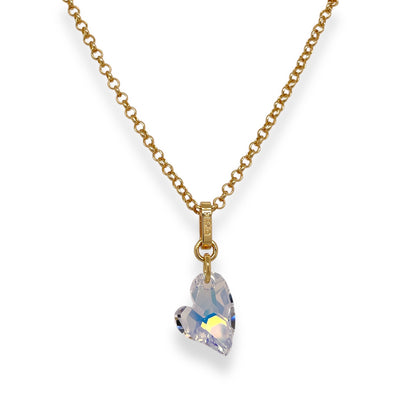 Ari Small Cupid Crystal Heart Necklace