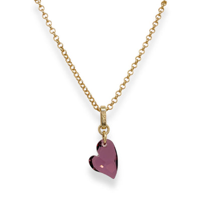 Ari Small Cupid Crystal Heart Necklace