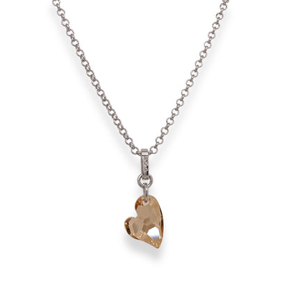 Ari Small Cupid Crystal Heart Necklace