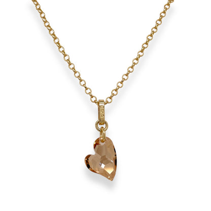 Ari Small Cupid Crystal Heart Necklace