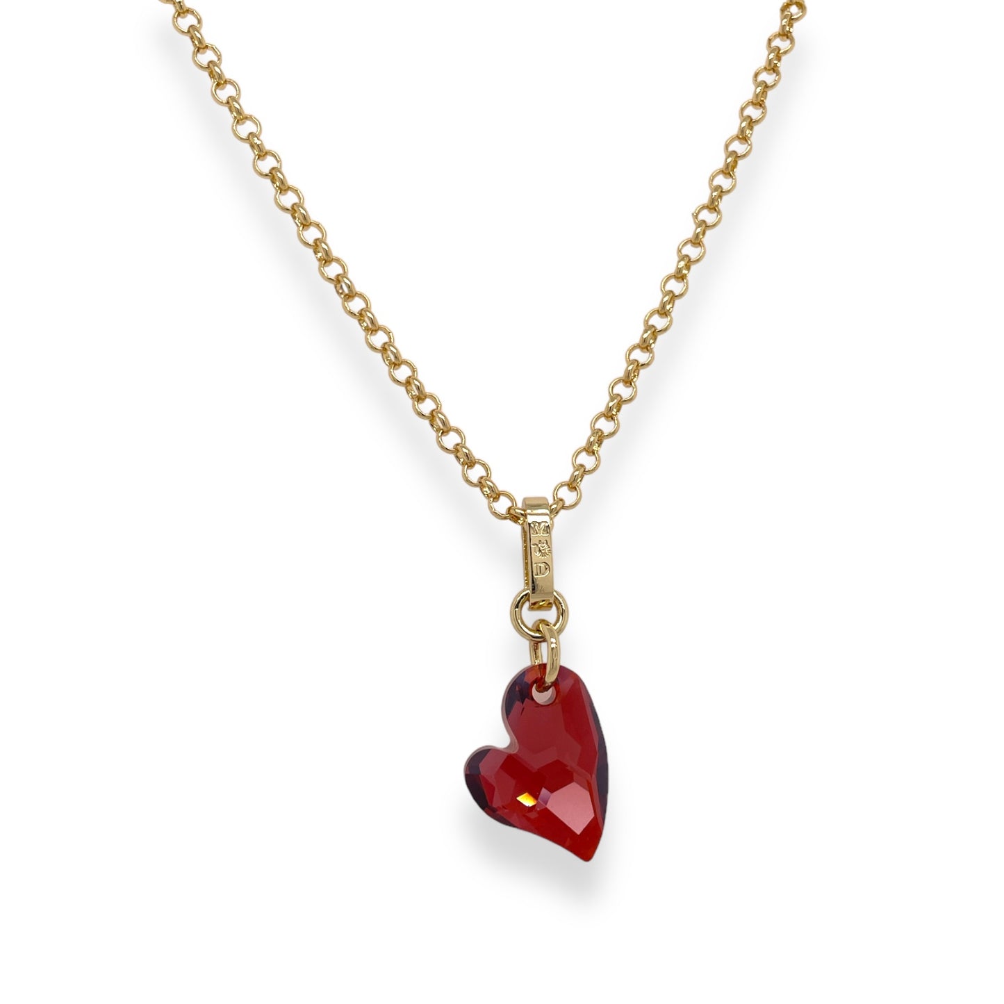 Ari Small Cupid Crystal Heart Necklace