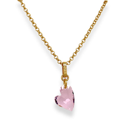 Ari Small Cupid Crystal Heart Necklace