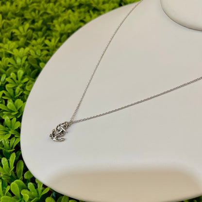 Vintage Sterling Silver Anchor Necklace