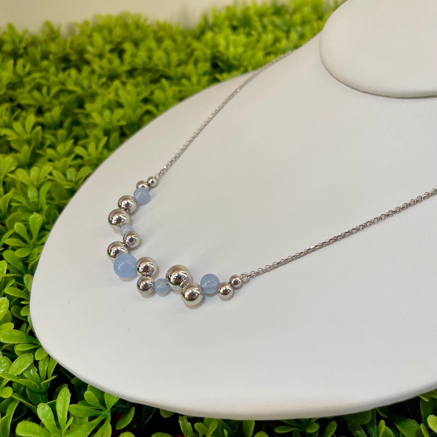 Sterling Silver Crystal & Bubbles Necklace