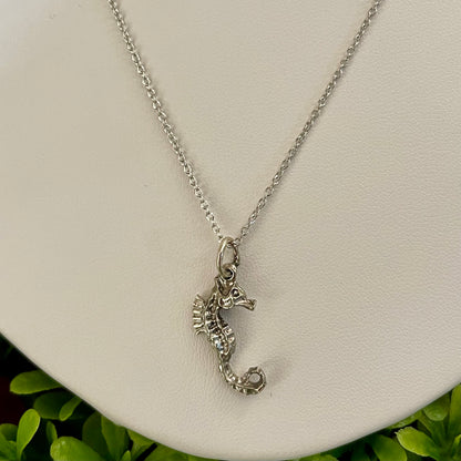 Vintage Sterling Silver Seahorse Necklace