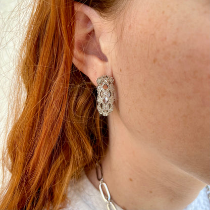 Tashi Trellis Huggie Earrings