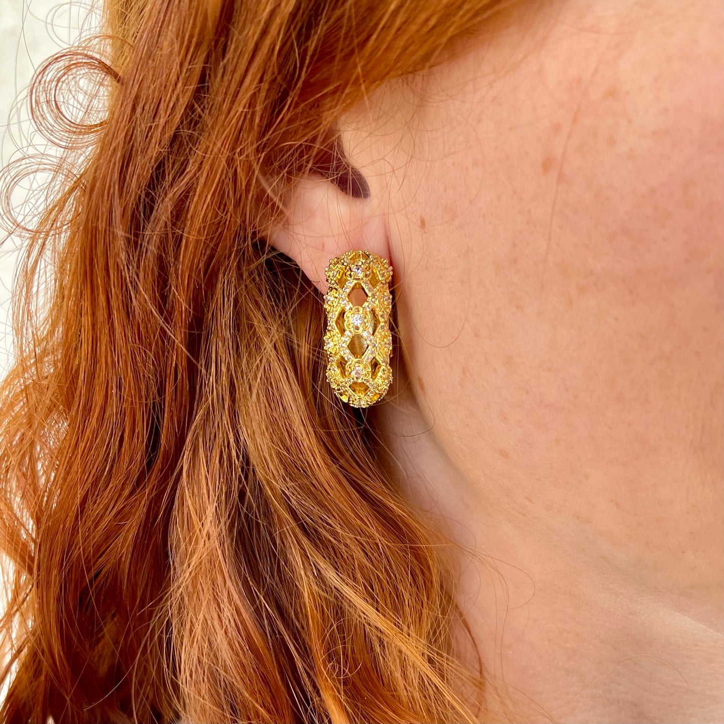 Tashi Trellis Huggie Earrings