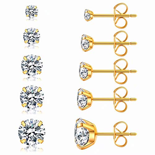 5 Set Hypoallergenic Stainless Steel Earrings - Minkaa Daisy