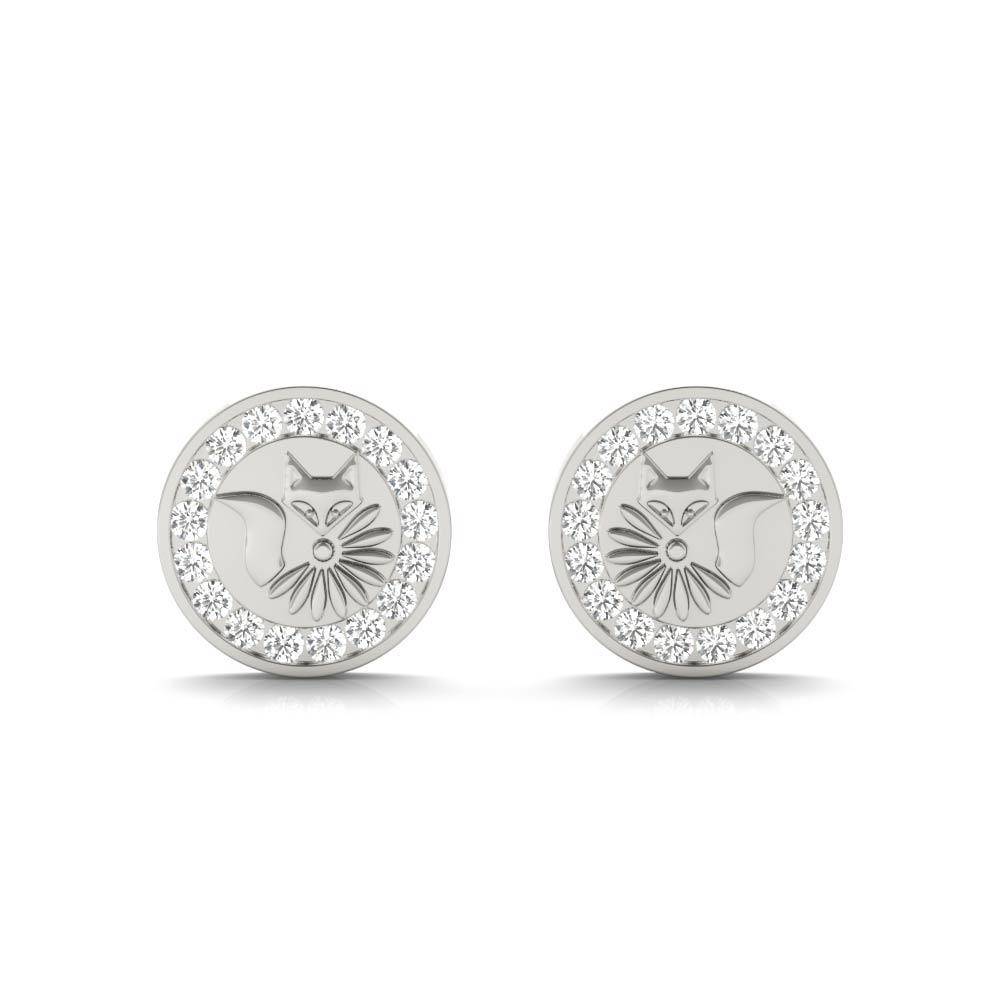 fox stud earrings lucky nine tail 