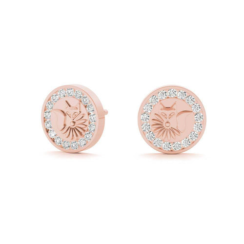 fox stud earrings lucky nine tail 